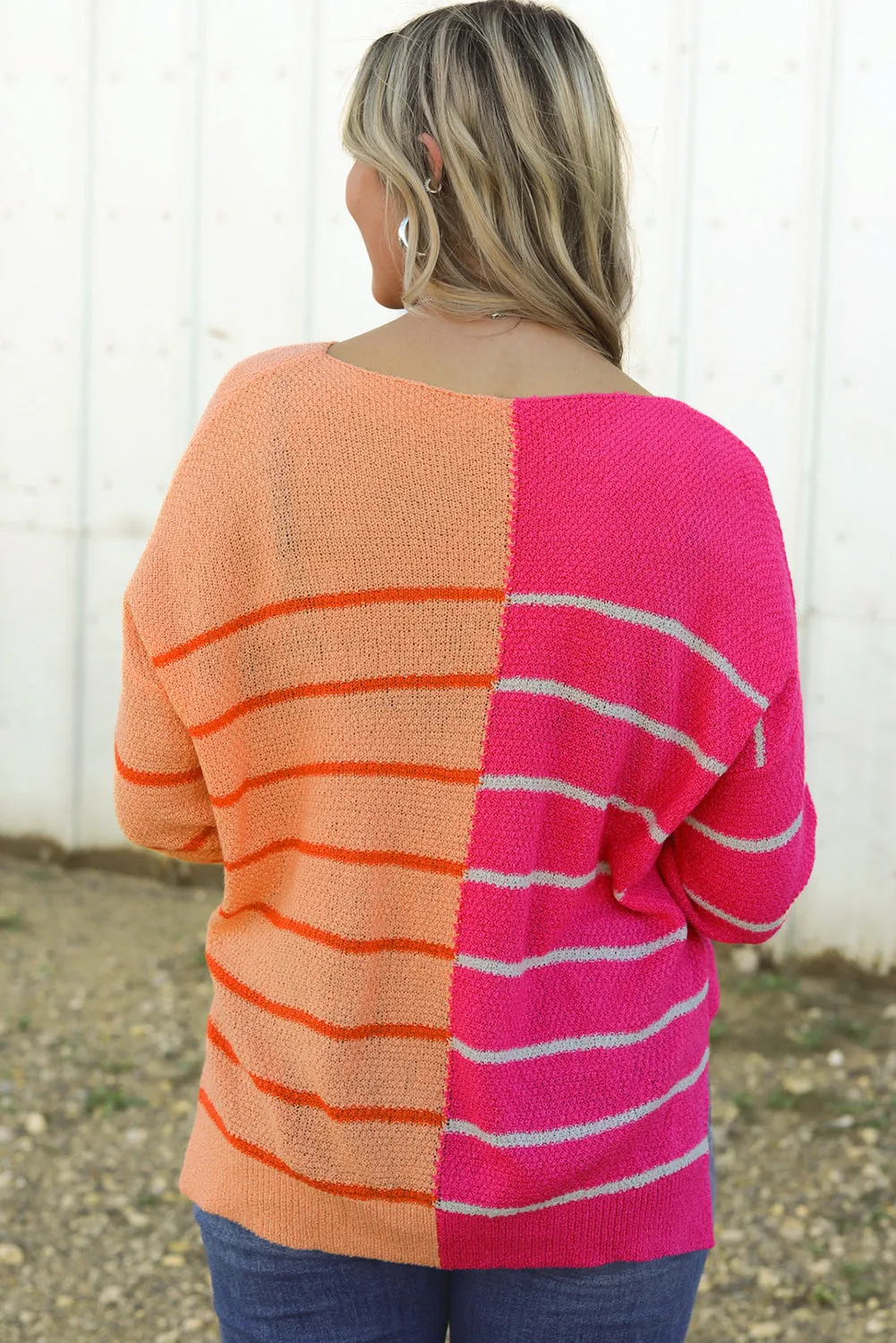 Striped Loose Fit Knit Sweater