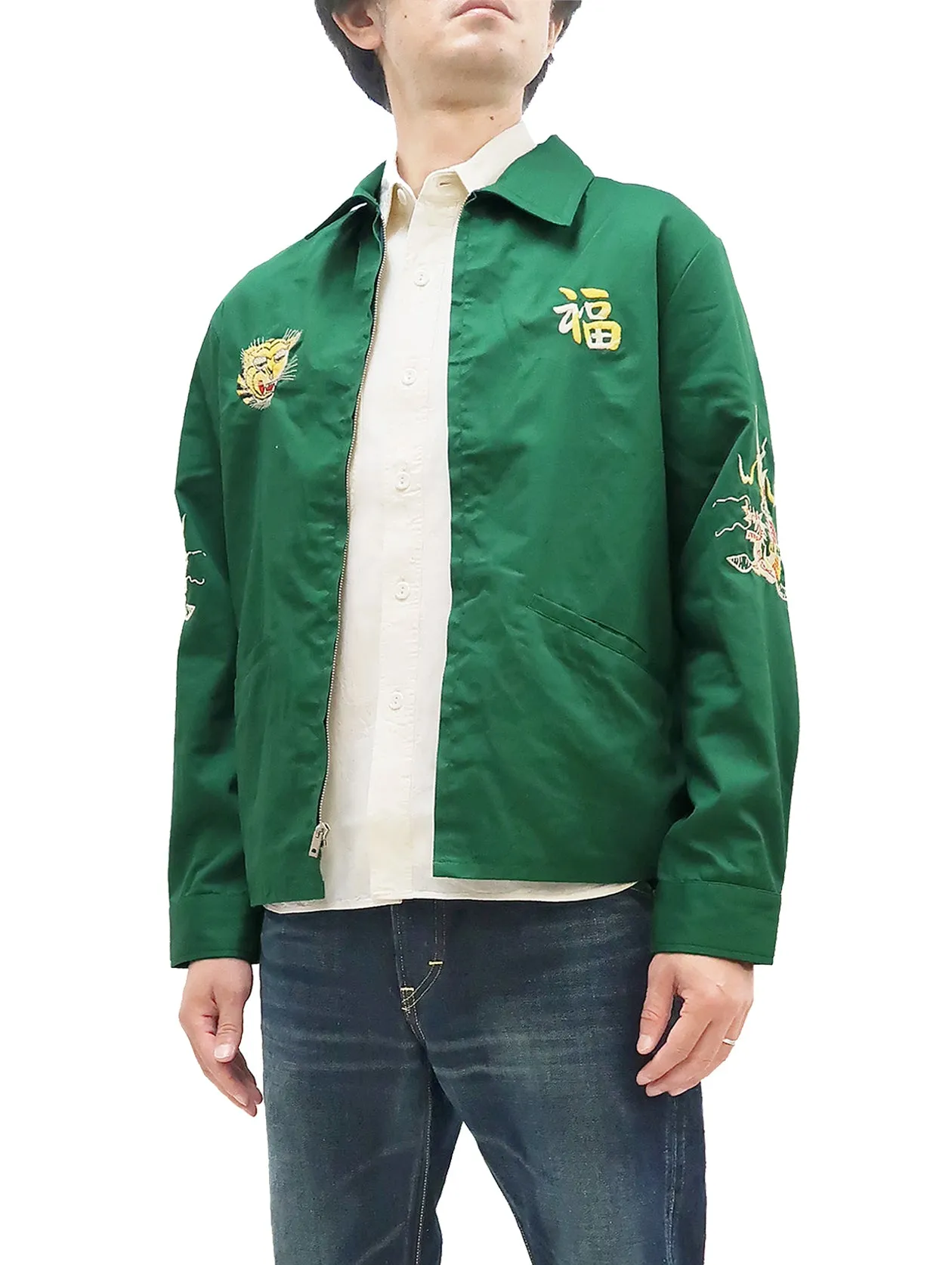 Tailor Toyo Jacket Men's US Military Embroidered Vietnam War Souvenir Tour Jacket TT15178 145 Green