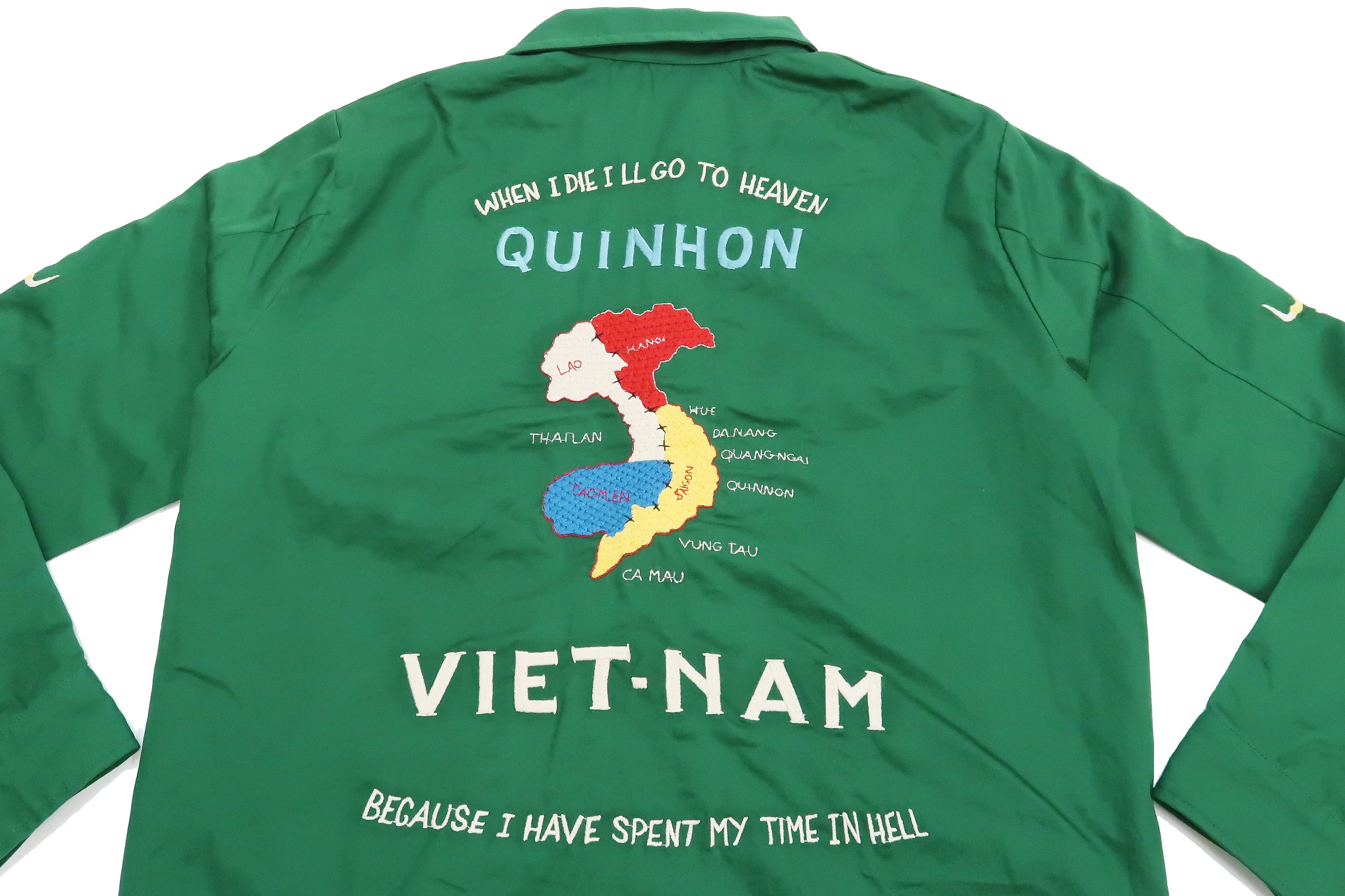 Tailor Toyo Jacket Men's US Military Embroidered Vietnam War Souvenir Tour Jacket TT15178 145 Green