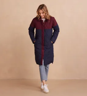 The Long Colorblock Eco Quilted Coat - Main