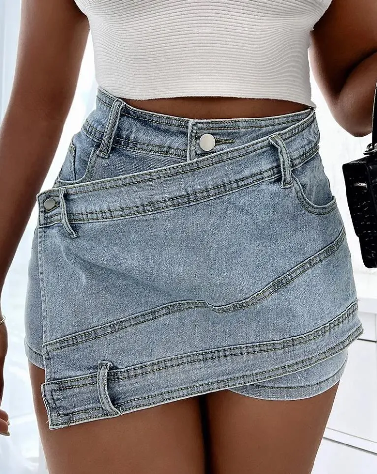 Y 2K Denim Casual  Mini Skirt